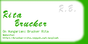 rita brucker business card